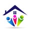 Happy Family members in home happiness wellness child family union love parent kids growth parenting protect  icon design