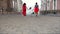 Happy family, Mother and GrandMother Walking with the Child Holding Hands. Concept of Family, Mom Walking in the Park