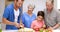 Happy family preparing the meal