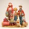 happy family shopping 3d clay