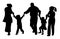 Happy family silhouette vector