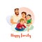 Happy Family Spending Time Together Vector Concept