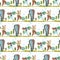 Happy Family and Sweet Home Craft Seamless Pattern