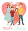 Happy Family. Traditional family portrait. Vector
