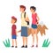 Happy Family Travelling and Sightseeing, Smiling Father, Mother and Their Son Characters on Vacation Vector Illustration