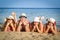 Happy family on tropical beach