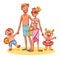 Happy family on vacation. Summer recreation