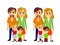 Happy Family vector illustration. Children and parents. Parenting. Father, mother, kids, son, daughter. Dad, daddy. Mom