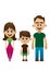 Happy family vector people daughter
