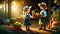 Happy farmer kids with their harvest