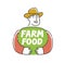 Happy farmer logo. Farm food symbol
