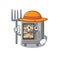 Happy Farmer oven cake cartoon picture with hat and tools