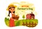 Happy Farmers\\\' Day Vector Illustration on December 23 Rice Fields and Farmers Suitable for Poster in Flat Cartoon