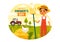 Happy Farmers\\\' Day Vector Illustration on December 23 Rice Fields and Farmers Suitable for Poster in Flat Cartoon