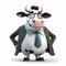 Happy Fat Businessman Cow. Generative AI