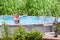 Happy father and daughter in a swimming pool