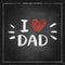 Happy Father Day Card - hand drawn chalk letter on chalkboard