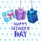 Happy Father Day Family Holiday, Present Box Greeting Card