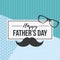Happy father day vintage invitational card with glasses and mustache Vector