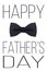 Happy Father`s Day Background. Black bow tie on white background flat lay. Fathers day.