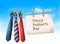 Happy Father`s Day Background With A Three Ties On Rope.