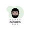 Happy Father`s Day. Bearded man character. Head adult human. Vector illustration, flat design