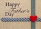 Happy Father`s day card idea, design necktie and red heart