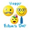 Happy Father`s day creative smile signs postcard