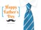 Happy father`s day greeting card blue tie