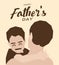 Happy father`s day greeting card,Brown tone design