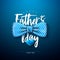 Happy Father's Day Greeting Card Design with Dotted Bow Tie and Blue Heart on Dark Blue Background. Vector Fathers