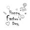 Happy Father`s Day greeting card holiday decoration, Super Dad Star lettering, logo sign modern design festive background