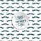 Happy Father\'s Day greeting card with mustache seamless pattern and handwritten elements.
