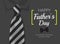 Happy father`s day greeting card tie black and white
