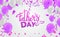 Happy Father`s Day - hand drawn lettering phrase. Fathers day greeting and balloons