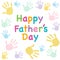 Happy Father\'s day kids colorful handprint greeting card