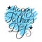 Happy Father’s Day. Lettering on a blue heart shape background. Decoration for a greeting card. Handwriting