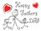 Happy father`s day naive stylized isolated