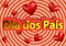 Happy Father`s Day in Portuguese text with circles background. Brazilian promotional stamp