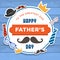 Happy Father`s Day Vector Design, with design elements cartoon style with wooden background