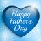 Happy Fathers Day Blue Heart Background