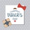 Happy fathers day card with gift box