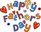 Happy Fathers Day Cartoon Doodle Text