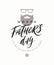 Happy fathers day greeting card with brush calligraphy, Lettering with bearded man logo.