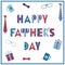 Happy Fathers Day greeting card. Trendy geometric font.