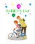 Happy Fathers Day Greeting Card White Background.