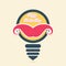 Happy fathers day greeting design , mustache placed on bulb concept