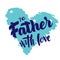Happy Fathers day hand drawn lettering for greeting card, poster, banner, logo