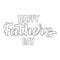 Happy Fathers day hand drawn lettering for greeting card, poster, banner, logo