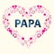 Happy Fathers Day with PAPA Alphabet Letters of Variation Love Shape
